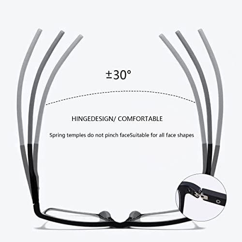 MIRYEA Photochromic Progressive Multifocus Reading Sunglasses Spring Hinges Blue Light Blocking Computer Glasses UV400 Protection Multifocal Transition Sun Readers Anti Glare Shades Eyeglasses Eyewear - Image 3