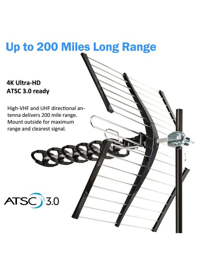 Five Star Upgraded 200 Miles Long Range High-Performance HDTV VHF UHF Outdoor Antenna Support ATSC 3.0 and 4K - Image 4