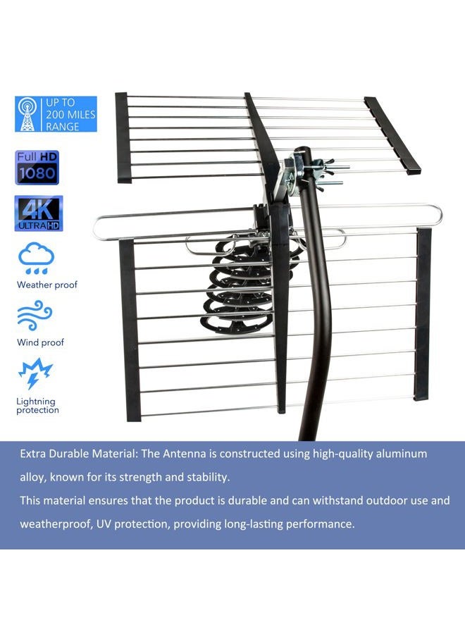Five Star Upgraded 200 Miles Long Range High-Performance HDTV VHF UHF Outdoor Antenna Support ATSC 3.0 and 4K - Image 3