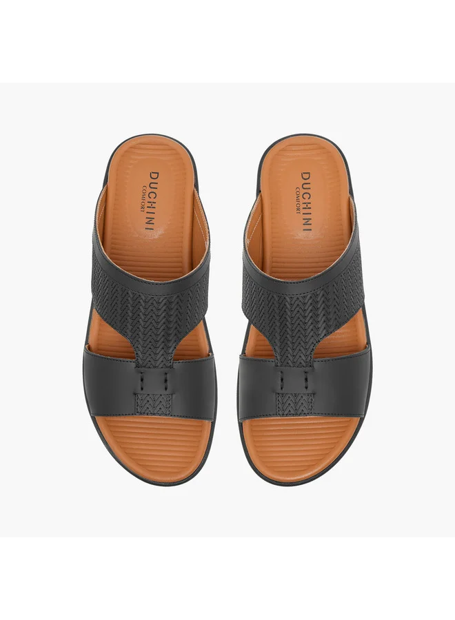 دوتشيني Men's Textured Slip-On Arabic Sandals