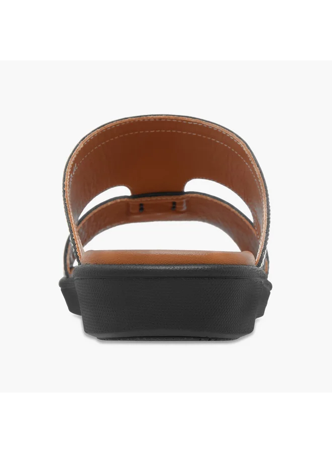 دوتشيني Men's Textured Slip-On Arabic Sandals