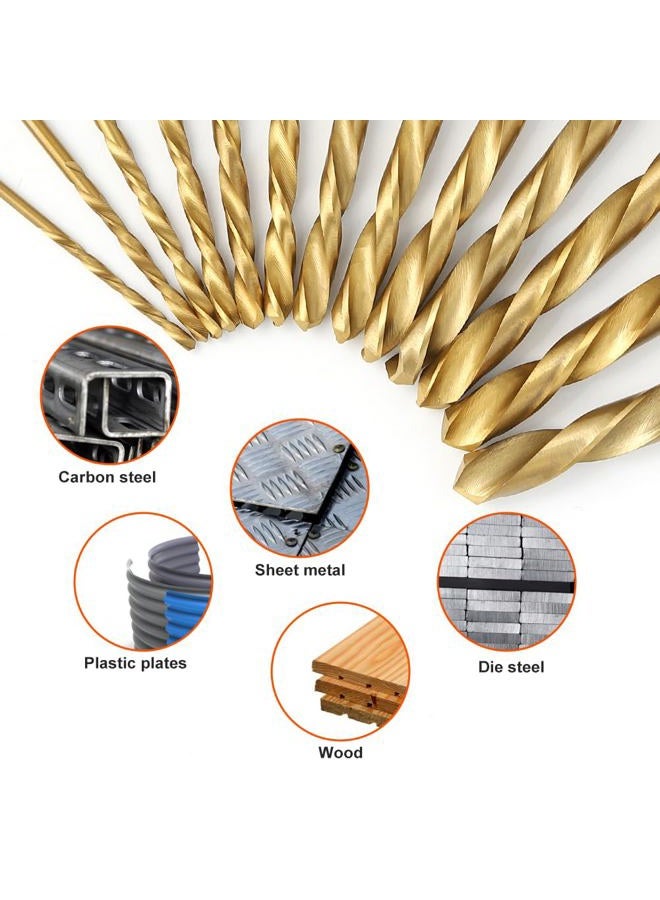 COMOWARE Left Hand Drill Bit Set, 13 Piece | M2 HSS with Titanium Nitride Coating | SAE (1/16" - 1/4") - Image 5