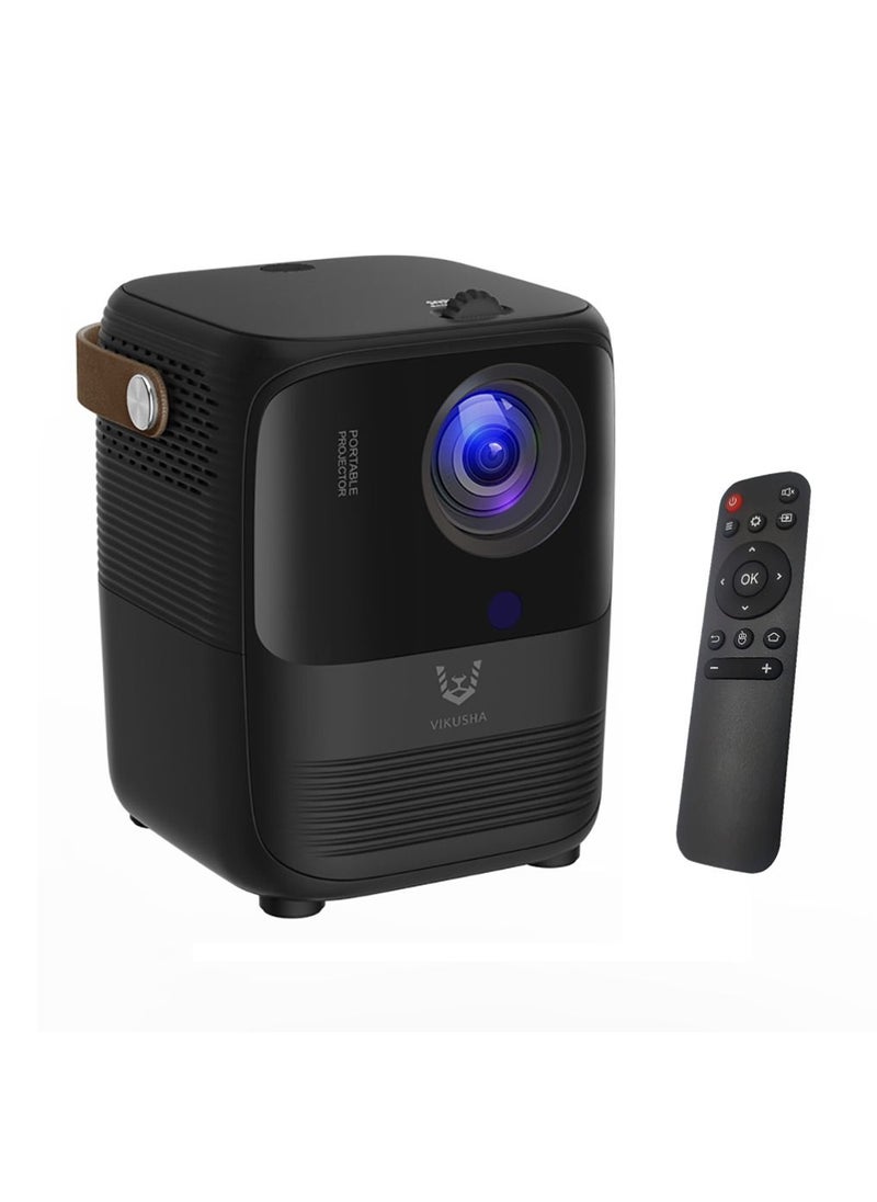 VIKUSHA - Multimedia Android Projector 1080P Intelligent Screen Projection Wi-Fi and Bluetooth Home TV Game With Remote - Image 1