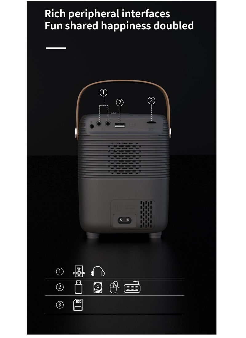 VIKUSHA - Multimedia Android Projector 1080P Intelligent Screen Projection Wi-Fi and Bluetooth Home TV Game With Remote - Image 1