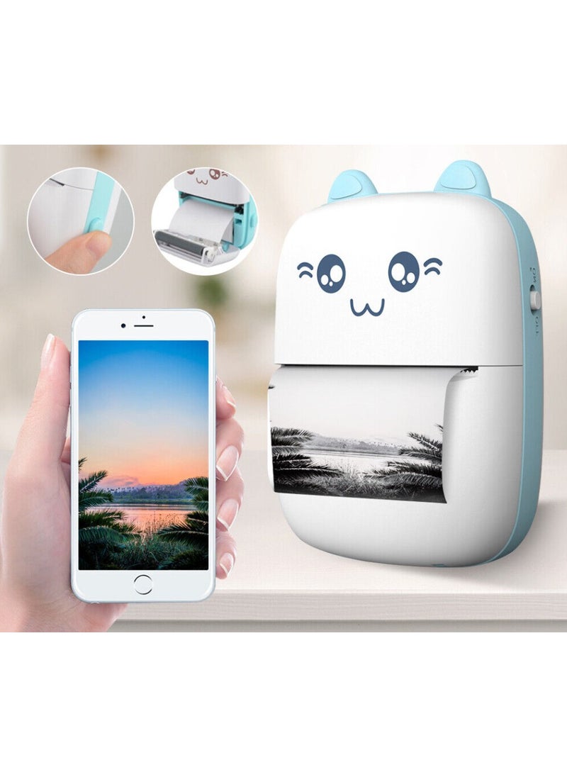 Qasul - Mini Printer For Kids Portable Pocket Thermal Printer Bluetooth Wireless Smart Printer - Image 1