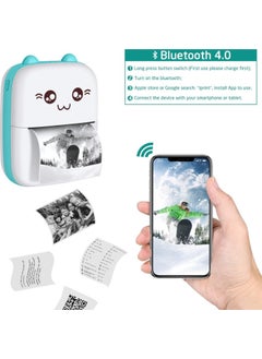 Qasul Mini Printer For Kids Portable Pocket Thermal Printer Bluetooth Wireless Smart Printer  - Image 2