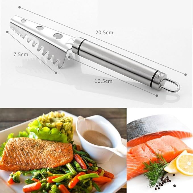 ABTER Fish Scale Remover Tool - 304 Stainless Steel Fish Scales Scraper with Sawtooth Blade for Fast and Easy Peeling - Silver Descaling Tool for Kitchen Use  - Image 5