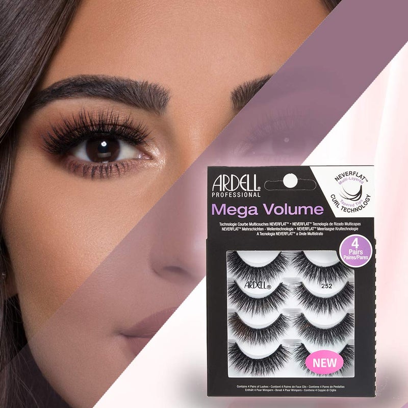 Ardell Lashes Natural Look Mega Volume, 252 - Full Volume, Long-Lasting Fake Lashes for Flawless Look, 4 Pairs - Image 5