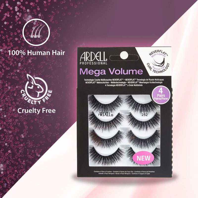 Ardell Lashes Natural Look Mega Volume, 252 - Full Volume, Long-Lasting Fake Lashes for Flawless Look, 4 Pairs - Image 3