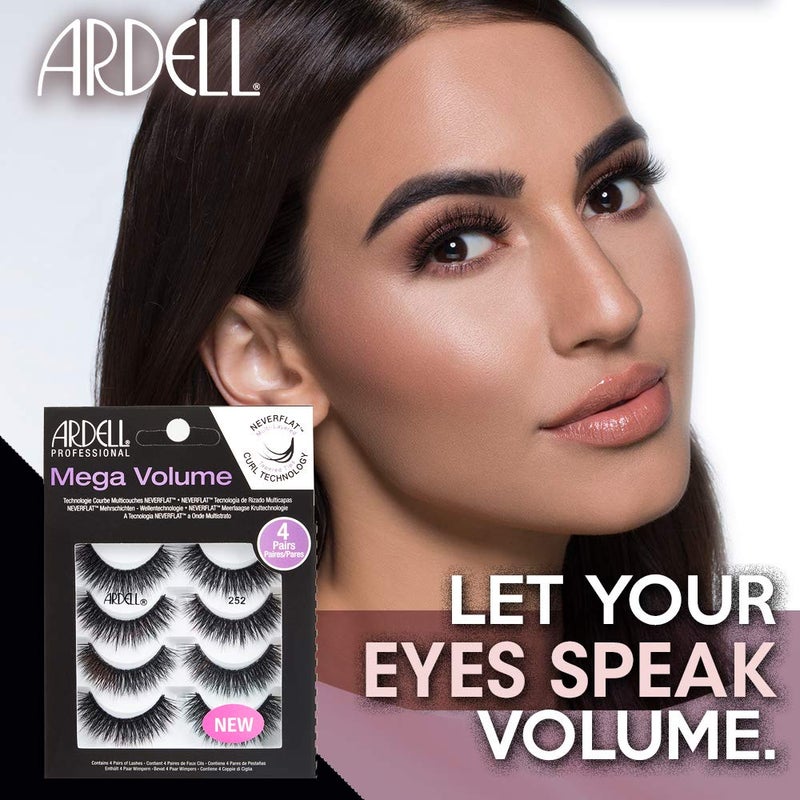 Ardell Lashes Natural Look Mega Volume, 252 - Full Volume, Long-Lasting Fake Lashes for Flawless Look, 4 Pairs - Image 4