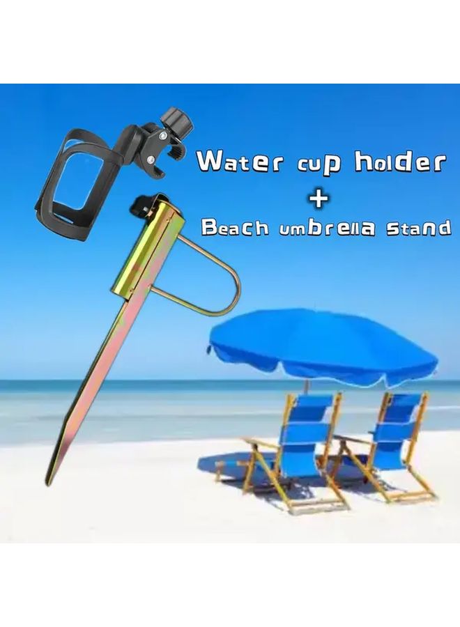 Heavy Duty Sand Anchor Ground Stake Set With Wide Base Beige Brown For Beach Lawn Umbrella Stability - Image 2