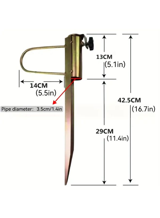 Heavy Duty Sand Anchor Ground Stake Set With Wide Base Beige Brown For Beach Lawn Umbrella Stability - Image 3