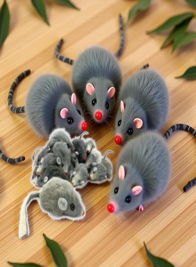 SelHeng 5 Pcs Gray Fur Rattle Mouse Cat Toy Mice Animal Toy Pet Supplies Furry Play Combo - Cat Toy Mix - Image 2
