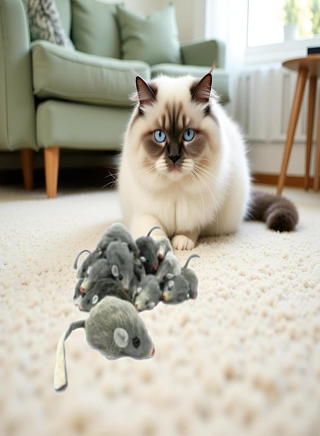 SelHeng 5 Pcs Gray Fur Rattle Mouse Cat Toy Mice Animal Toy Pet Supplies Furry Play Combo - Cat Toy Mix - Image 4