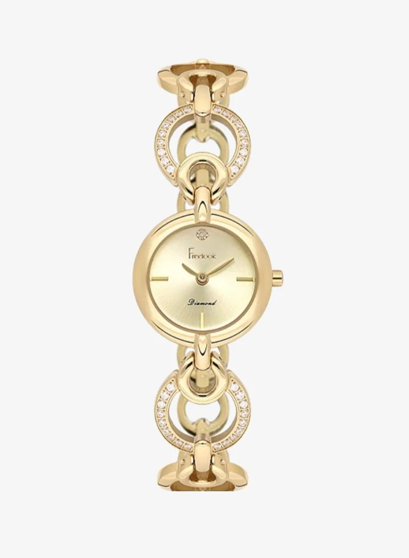 Freelook Paris Freelook - Lumiere Women's Watch | Steel Case | Stainless Steel Band | Gold & Round Dial | Analog | Quartz | Mineral Glass | Premium Luxury Watch | Ideal Gift | Water Resistant 30 Meters