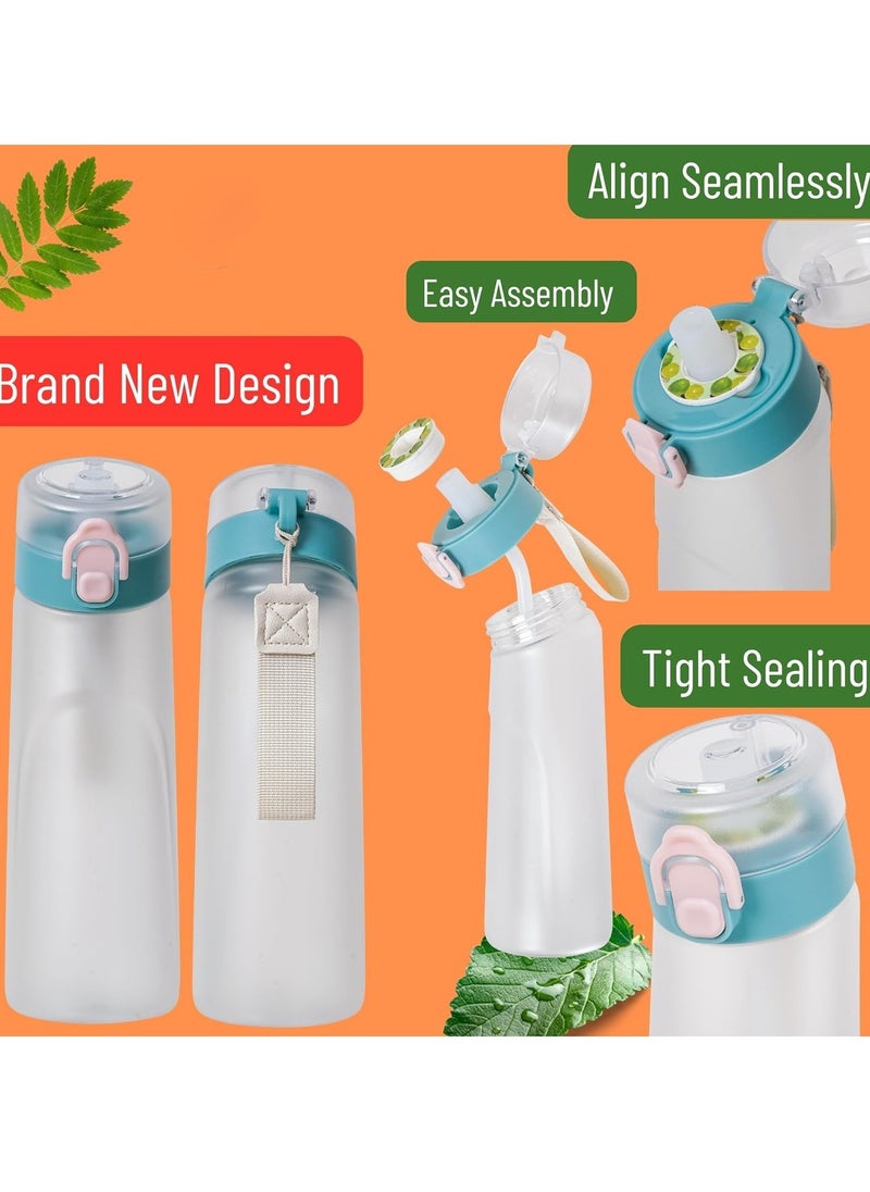 Beauenty - Flavored Water Bottle, Air up Water Bottle with Flavor Pods, Flavor Water Bottle, Air up Water Bottle, for Kids, 22oz, 750ml (New Orange - 1 bottle) + 3 pods in random flavors) - Image 1