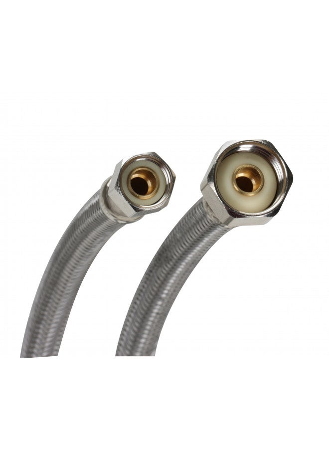 Fluidmaster B1F30 Faucet Connector, Braided Stainless Steel - 3/8 Female Compression Thread x 1/2 F.I.P. Thread, 30-Inch Length - Image 1