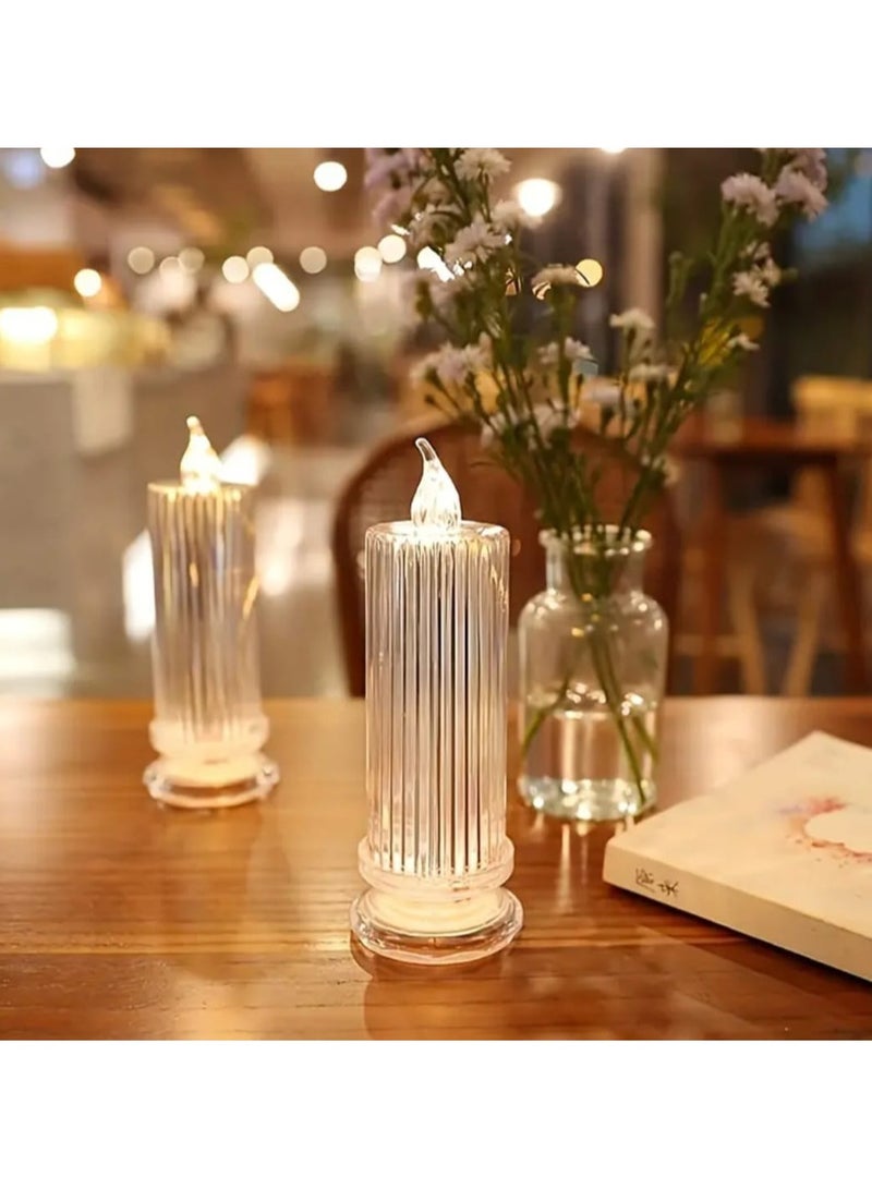 LDQ LED Flameless Candles, 4PCS Flameless Votive Candles, Romantic Decoration Night Light, Flameless Flickering Electric Fake Candle for Wedding Table Festival Bedroom Decorations - Image 4