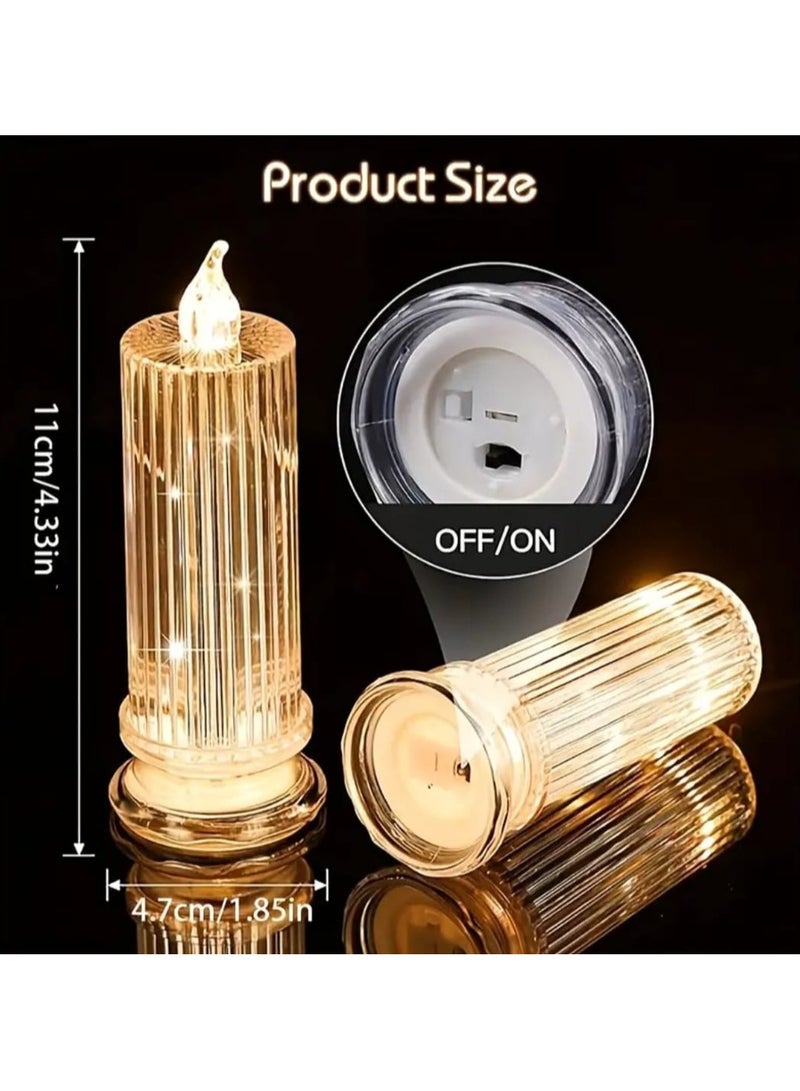 LDQ LED Flameless Candles, 4PCS Flameless Votive Candles, Romantic Decoration Night Light, Flameless Flickering Electric Fake Candle for Wedding Table Festival Bedroom Decorations - Image 5
