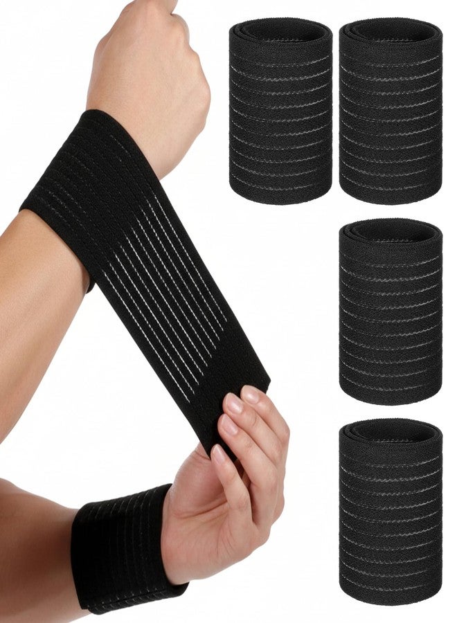 Jeffdad 4Pcs High-Elastic Wrist Support Straps, Compression Wrist Wraps, Wrist Compression Bandage Adjustable Breathable Elastic Wrists Brace Pain Relief for Weightlifting Tennis Basketball Sport - Image 1