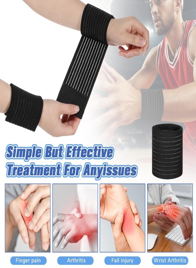 Jeffdad 4Pcs High-Elastic Wrist Support Straps, Compression Wrist Wraps, Wrist Compression Bandage Adjustable Breathable Elastic Wrists Brace Pain Relief for Weightlifting Tennis Basketball Sport - Image 5