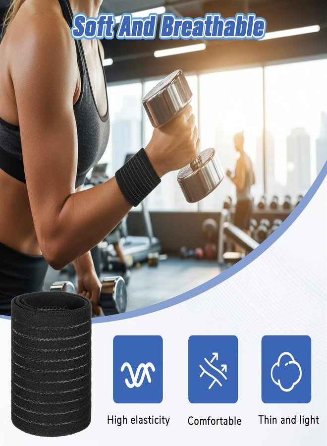 Jeffdad 4Pcs High-Elastic Wrist Support Straps, Compression Wrist Wraps, Wrist Compression Bandage Adjustable Breathable Elastic Wrists Brace Pain Relief for Weightlifting Tennis Basketball Sport - Image 4