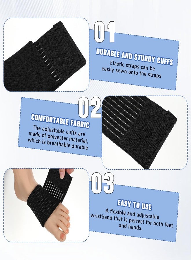 Jeffdad 4Pcs High-Elastic Wrist Support Straps, Compression Wrist Wraps, Wrist Compression Bandage Adjustable Breathable Elastic Wrists Brace Pain Relief for Weightlifting Tennis Basketball Sport - Image 3