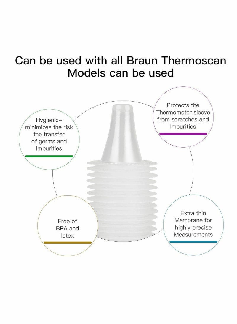 Y&D Ear Thermometer Probe Covers, Refill Caps Replacement Lens Filter Protector Covers Disposable BPA/Latex Free Clear for All Braun ThermoScan Models, 60PCS - Image 5