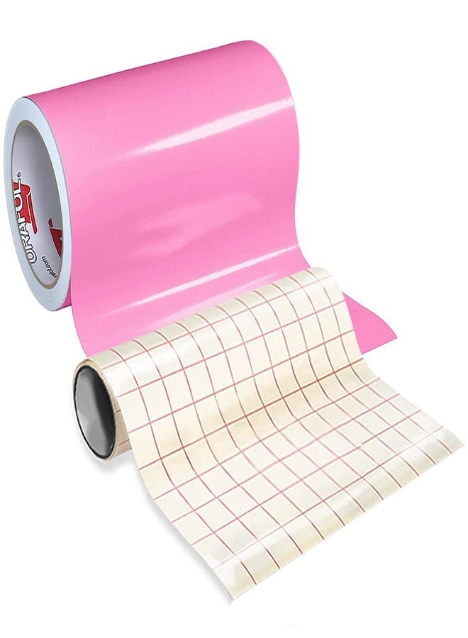 ORACAL 651 Gloss Soft Pink Adhesive Craft Vinyl for Cameo, Cricut & Silhouette Including Roll of Clear Transfer Paper (30ft x 12") - Image 1