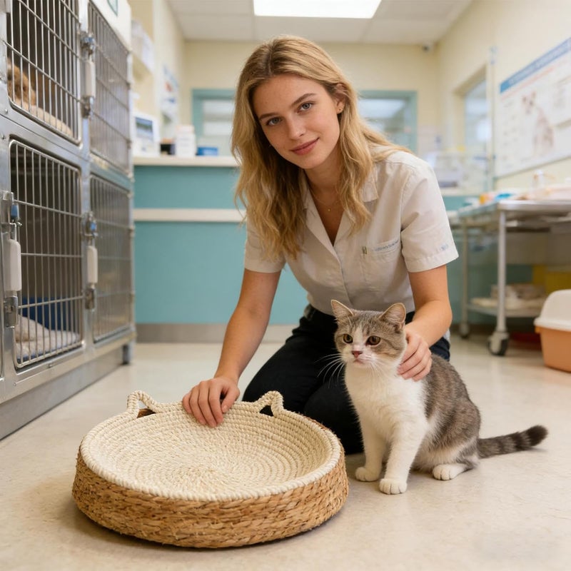 Wide range expanded design Genérico Scratching Post for Cats | Breathable Base, Cat Bed with Kitten Ears Design and Cotton Rope – for Furniture Protection, Nail Cutting, Paws Care and Standard fit - Image 2