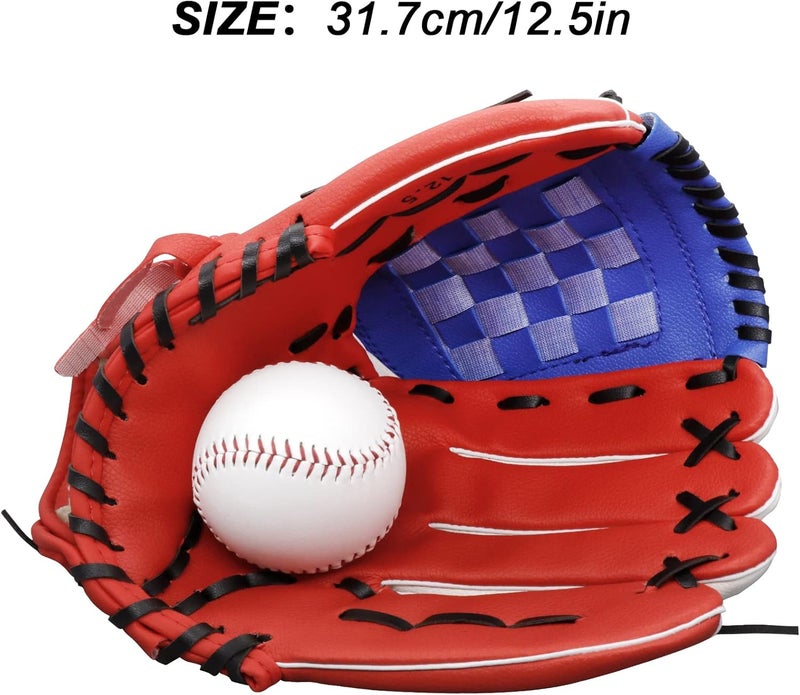 Aoutacc Baseball Gloves Softball Glove,12.5 Player Preferred Wear-Resistant PU Material Thicken Softball Fielding Glove,Left Hand Gloves Right Hand Throw for Youth Adult - Image 2