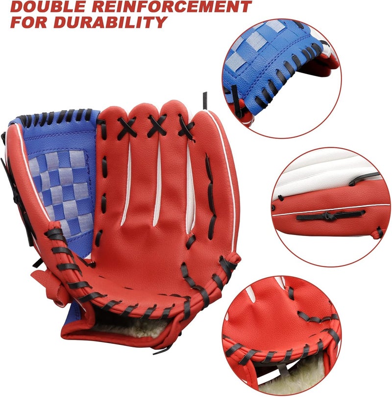 Aoutacc Baseball Gloves Softball Glove,12.5 Player Preferred Wear-Resistant PU Material Thicken Softball Fielding Glove,Left Hand Gloves Right Hand Throw for Youth Adult - Image 3