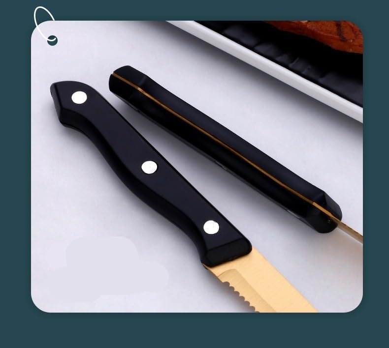 Flatware set, knife fork spoon set, soup spoons,Silverware Set, 1/4/6/8/10/12 Pcs Stainless Steel Cutlery Steak Knife Table Knife Serrated Knife Table Knife(Rainbow,8 Pieces) - Image 5