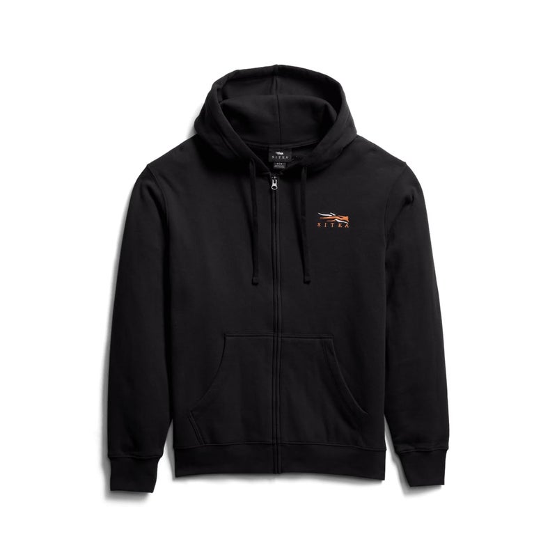 SITKA Gear Mens Everyday Icon Classic Full Zip Hoody - Black/Orange, X-Large