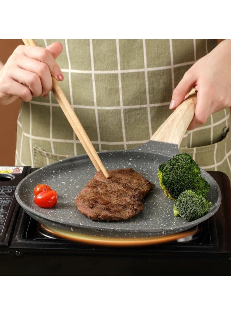 Beauenty 28CM Nonstick Skillets : Granite Coating Crepe Pan Tawa with Stay-Cool Handle PTFE & PFOA Free Pancake Pan for All Stovetops (Black) - Image 5