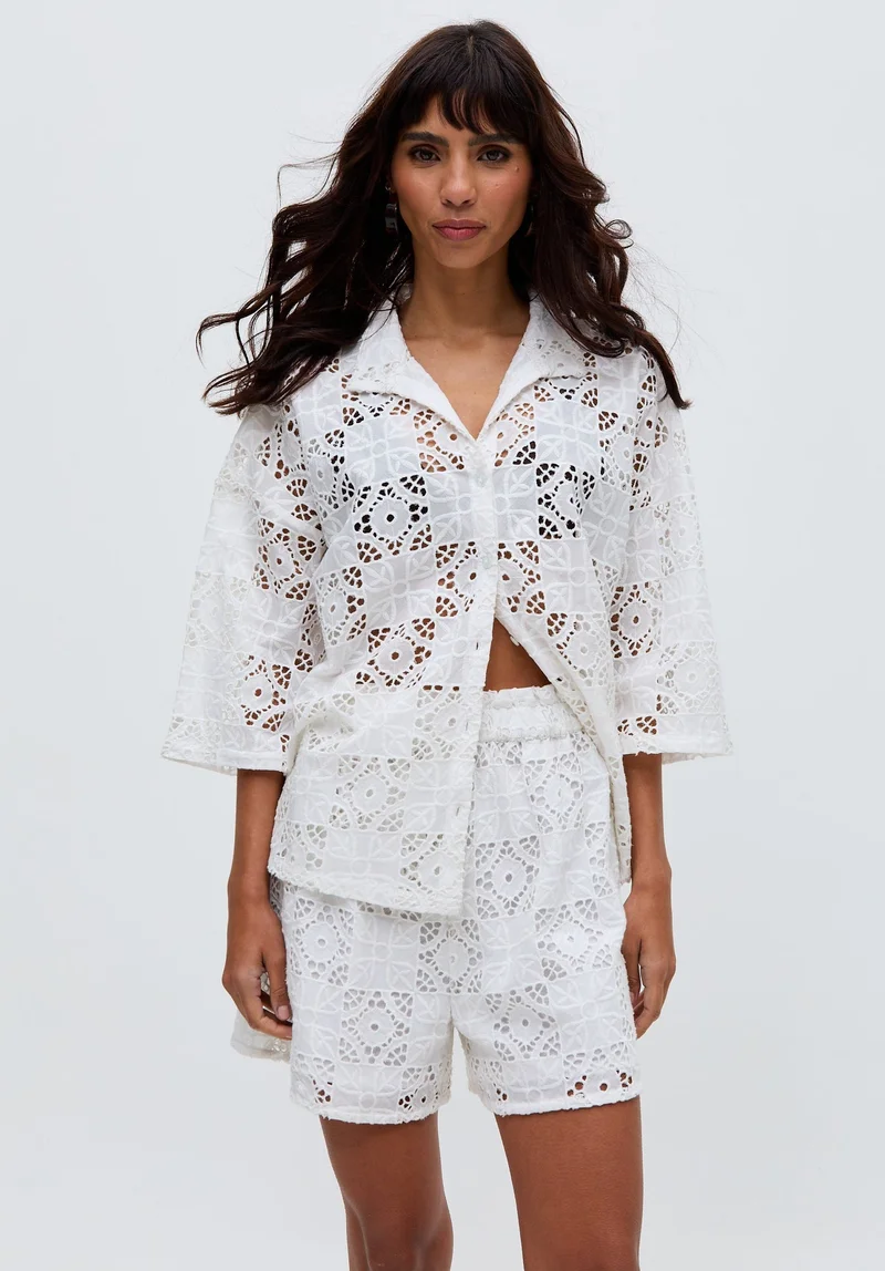 رافاي Shelli All Over Broderie Anglaise Shirt In White