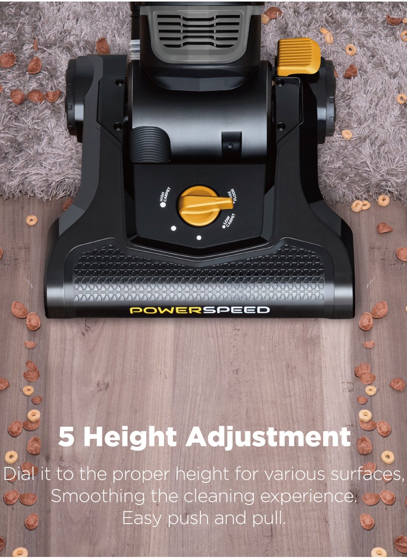 EUREKA - Corded Vacuum Cleaner PowerSpeed Lightweight Powerful Pet Upright Vacuum Cleaner for Carpet and Hard Floor, Turbo, 12.6" Wide Nozzle 2.6L Dust Cup Easy to Empty-Black - Image 1