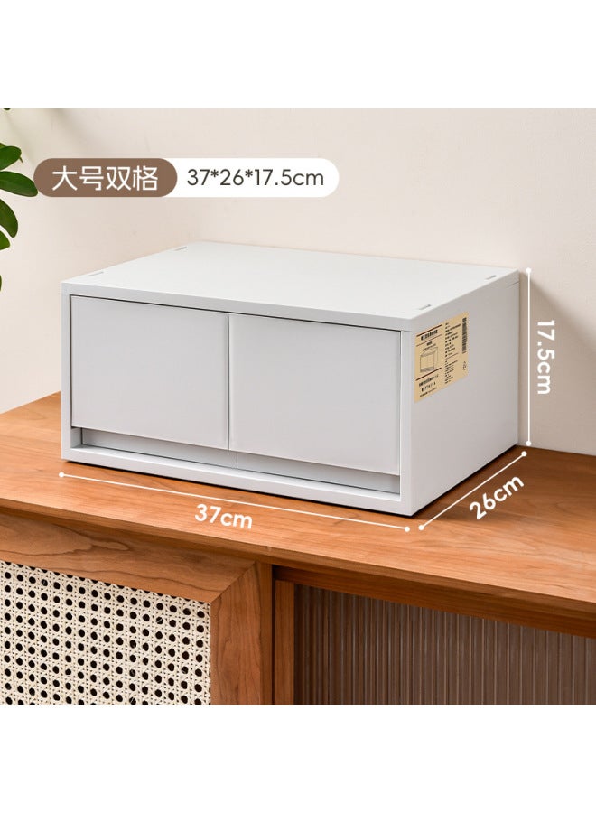Quner Style Desktop Storage Box Cosmetic File Storage Household Sundries Storage Container Multi-layer Compartment Dustproof Drawer - Image 1
