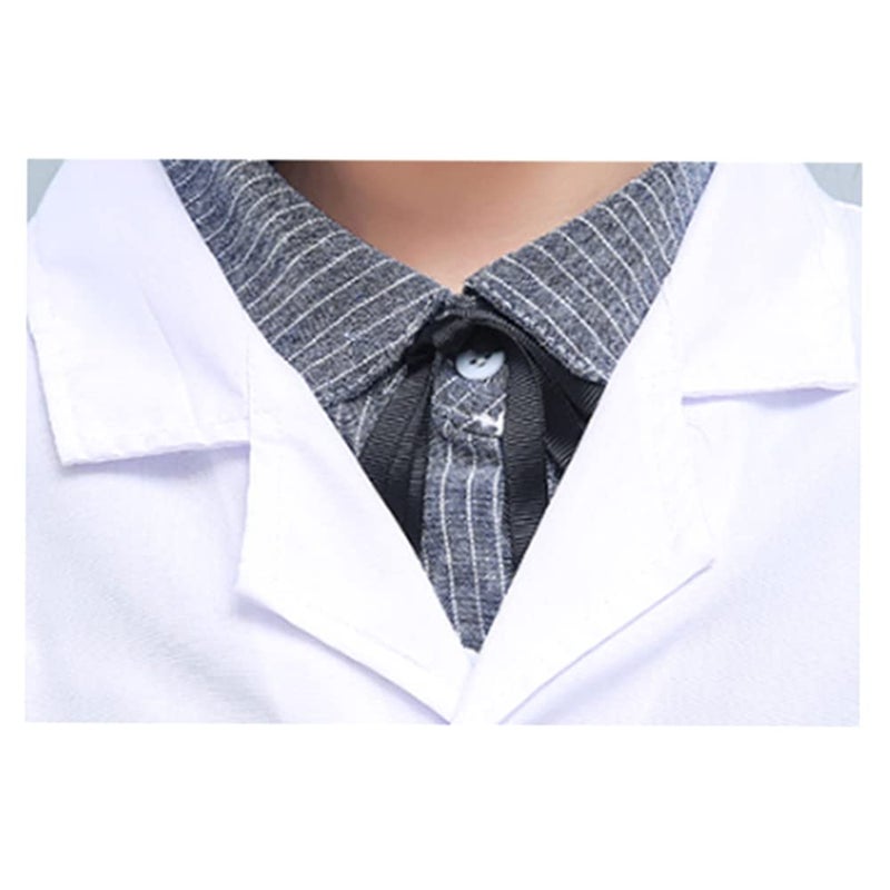 Marosoniy Natural Uniforms White Lab Coat for Kids - Children's Coat for Halloween Christmas Cosplay Scientist Doctor Toddler Role Play Costume Long Sleeve Poly Cotton Soft Medical Coat (L/8-11Y) - Image 4