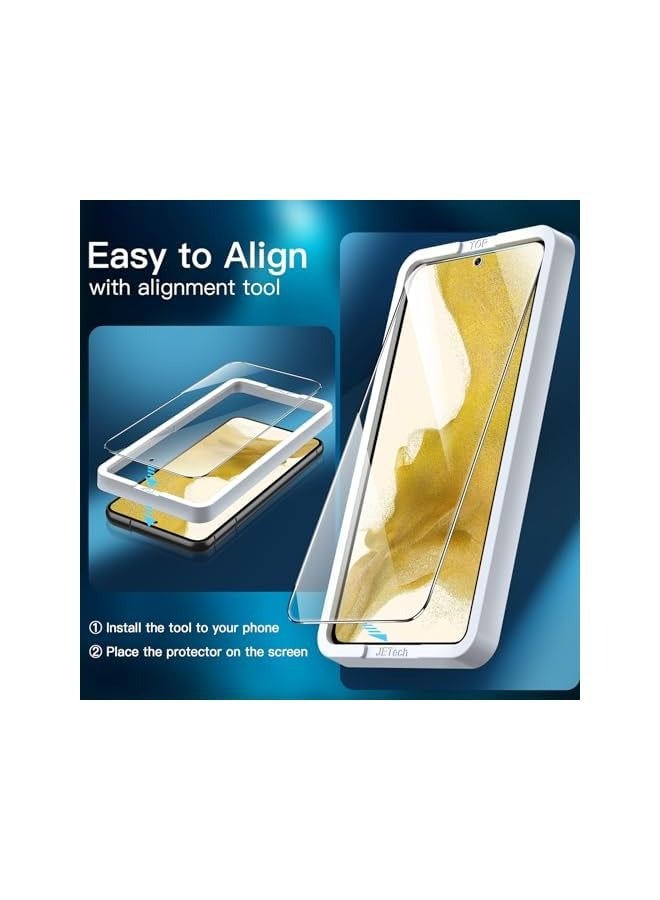Jetech Screen Protector for Samsung Galaxy S22 5G 6.1-Inch, Tempered Glass Film with Easy Installation Tool, Fingerprint ID Compatible, HD Clear, 3-Pack - Image 4
