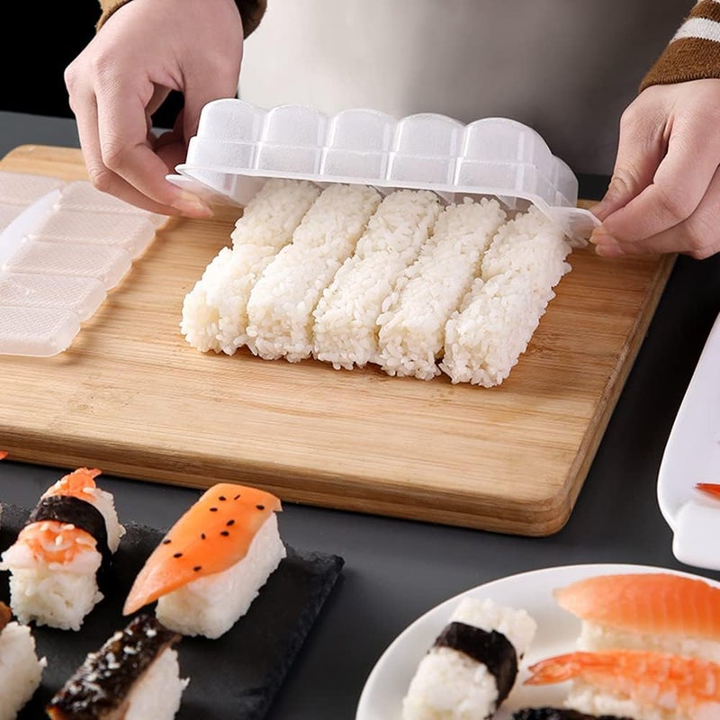AYCCNH 10 in 1 Mini Japanese Onigiri Sushi Mold Nigiri Bento Rice Ball Mold Rectangular Sushi Maker - Image 3