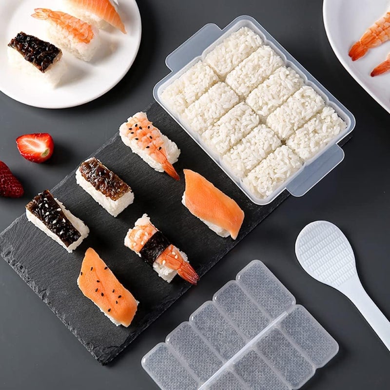 AYCCNH 10 in 1 Mini Japanese Onigiri Sushi Mold Nigiri Bento Rice Ball Mold Rectangular Sushi Maker - Image 2