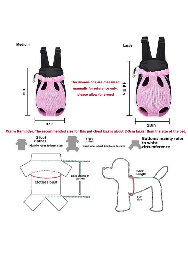 Yehenarn Pet Chest Bag, Adjustable Neck Circumference, Widened Shoulder Strap, Can Adapt to Different Body Types and Carrying Needs,Suitable for Cats and Dogs to Travel with (Pink, Medium（Fit:3-8lb）) - Image 2