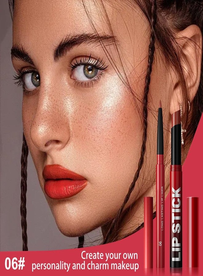 AMY'S DIARY 2Pcs Ruby Red Lipstick and Lip Liner Combo, Lip Liner and Lip Stick Kit for Women, Matte Lip Pencil and Smooth Hydrating Lipstick, Non-Stick Lip Makeup Set (06#) - Image 2
