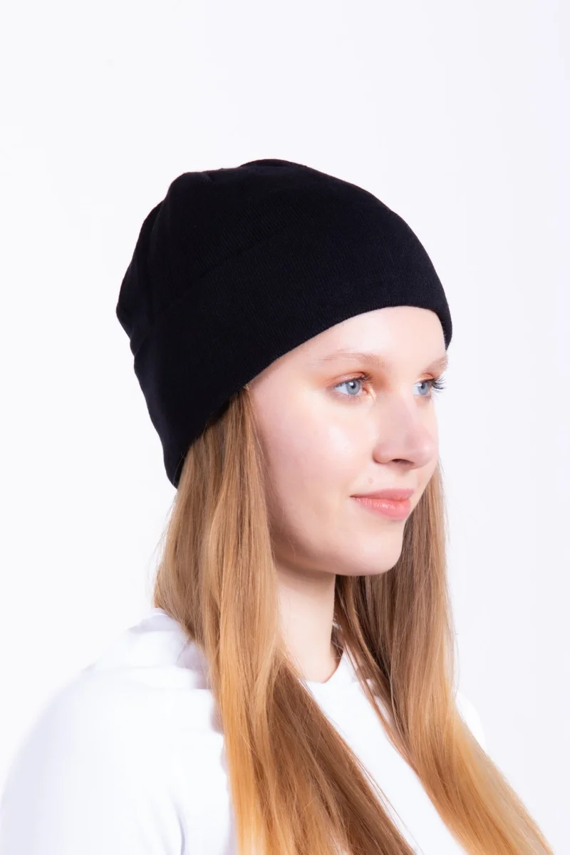 Oil Company Black Fleece Layered Unisex Beanie