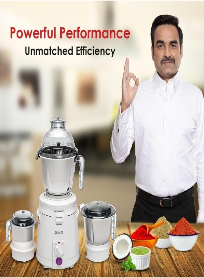 SUJATA Sujata Dynamix Mixer Grinder 900 Watts 3 Jars White  - Image 2