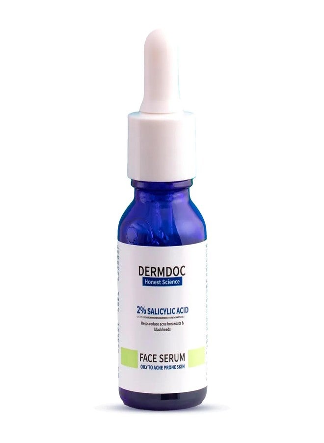 DERMDOC 2% Salicylic Acid Face Serum (30 ml) | For Blackheads & Whiteheads | Targets Active Acne | Calms Irritation & Unclogs Pores - Image 1