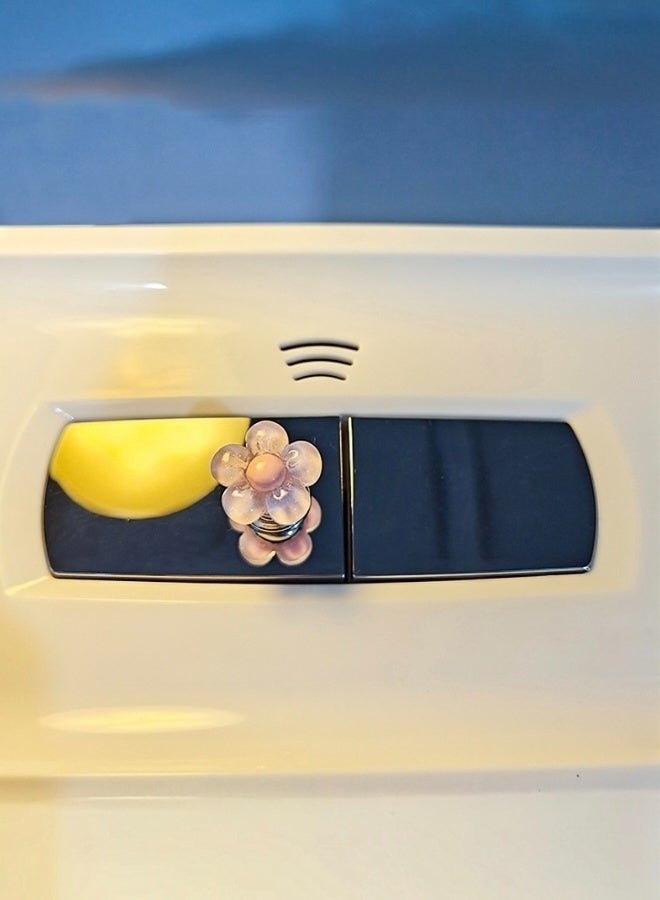 زر خزان المرحاض 6 قطع من أزرار ضغط المرحاض زر إضافي لخزان المرحاض مقبض زر المرحاض مقبض المياه العلوي وأداة إضافية لخزان المياه على شكل زهرة - Image 5