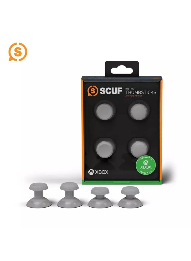 SCUF - SCUF Instinct Interchangeable Thumbsticks 4 Pack, Replacement Joysticks Only For SCUF Instinct Pro Performance Xbox Series XS Controller - Light Gray - Image 1