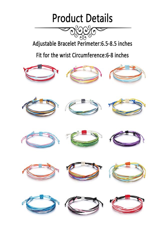 Jovivi 15 Pieces Surfer Wave Friendship Bracelets Set Handmade Waterproof Adjustable Braided Strand String Bracelets Anklets Boho Jewelry for Women - Image 5